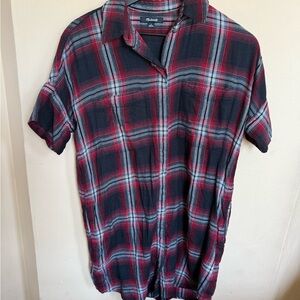 Madewell Black and Red Casual Button Down Shirt
